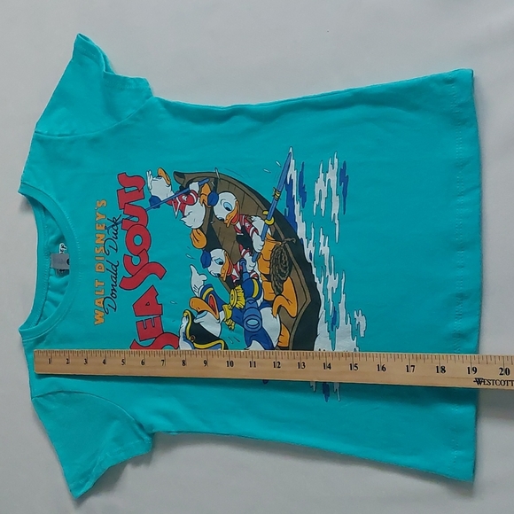 Disney Mickey mouse Girls Donald Duck sea scouts tee M 7/8 - Picture 2 of 5